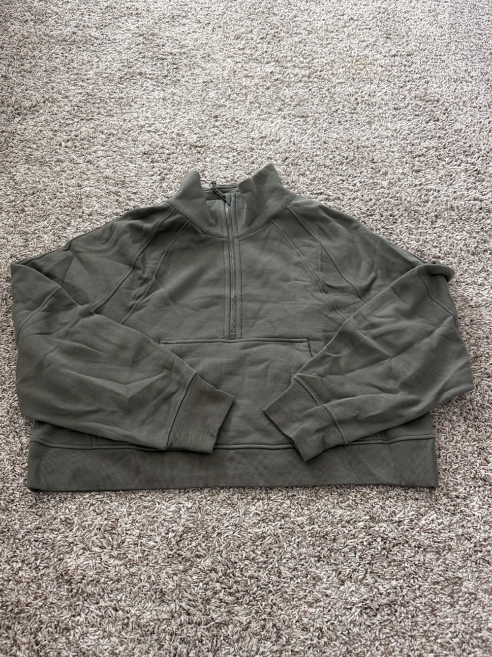 NWT Lululemon Army Green Half-Zip Scuba Funnelneck